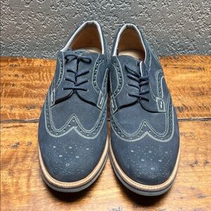 1901 Men's Dark Blue Suede Oxfords
